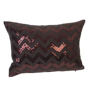 New Thro by Mario Lorenz Decorative Pillow Brown Sequin Embellished 20" x 14"